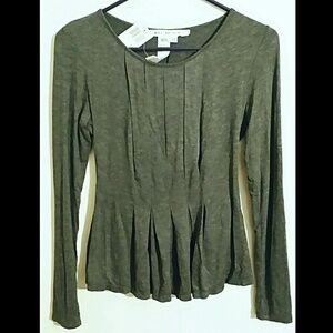 Grey Max Studio knit top with peplum